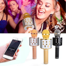 WS-858 - Microfone Infantil de Karaoke Microfone de Brinquedo Sem Fio Bluetooth
