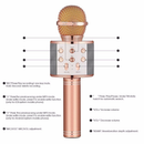 WS-858 - Microfone Infantil de Karaoke Microfone de Brinquedo Sem Fio Bluetooth