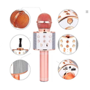 WS-858 - Microfone Infantil de Karaoke Microfone de Brinquedo Sem Fio Bluetooth