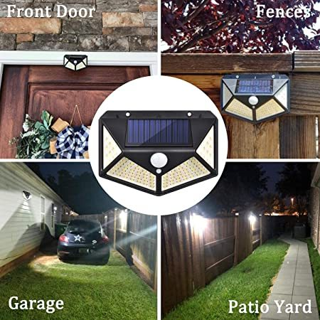 2/3/5 Luminária Solar 100 Led Com Sensor Prova D'Água Refletor Solar Parede Luz Led Solar Luminaria para Jardim Solar