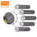 Microfone de lapela duplo redondo magnético A’Gold 2 em 1 iphone tipo c discreto entrevista podcast video