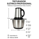 2L 3L Picador De Alimentos Moedor De Carne Mixer Elétrica Processador Cozinha Casa Alho - 110v- 220v