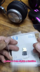 Adaptador Bluetooth 5.0 USB Transmissor Áudio Sem Fio para Notebook e Carros