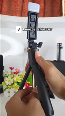 Selfie Stick Tripé 2 em 1 com Controle Remoto e Luz LED - Para Fotos e Vídeos em Grupo
