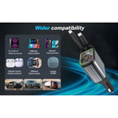 Carregador de carro retrátil com luz LED, carregador de carro rápido 4 em 1 de 120 W para iPhone e Android