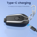 Carregador portátil para chaveiro | 1500mAh | Tipo C/Lightning