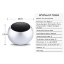 Mini Caixinha De Som De Metal Bluetooth Amplificada de 3W Potente