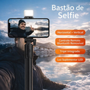 Selfie Stick Tripé 2 em 1 com Controle Remoto e Luz LED - Para Fotos e Vídeos em Grupo