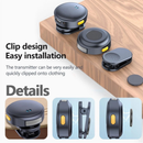 Microfone De Lapela Com Cancelamento De Ruído Magnético Sem Fio Para iPhone Android Type-c Gravação De Vídeo/TikTok/Vlog