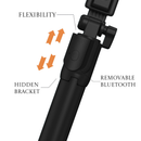 Selfie Stick Tripé 2 em 1 com Controle Remoto e Luz LED - Para Fotos e Vídeos em Grupo